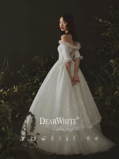 亲爱的白《甜梦歌者》婚纱2019新款婚轻婚纱蕾丝复古宫廷中长袖女