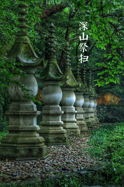 【中国节气：中元节】凉雨惊秋，深山祭扫，飞萤扑火。焚香清坐，祭放河灯，祖考魂归。夜色如水，红烛独卧，月冷西墙。