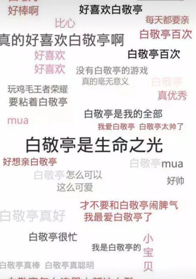 关于白敬亭！白敬亭是我的心头爱啊啊啊啊啊啊啊！无水印！可收藏！侵删！里面含有我在B站的最爱！白纸夫妇的糖果！