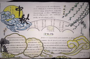 手抄报，高中生，中秋佳节，水彩画