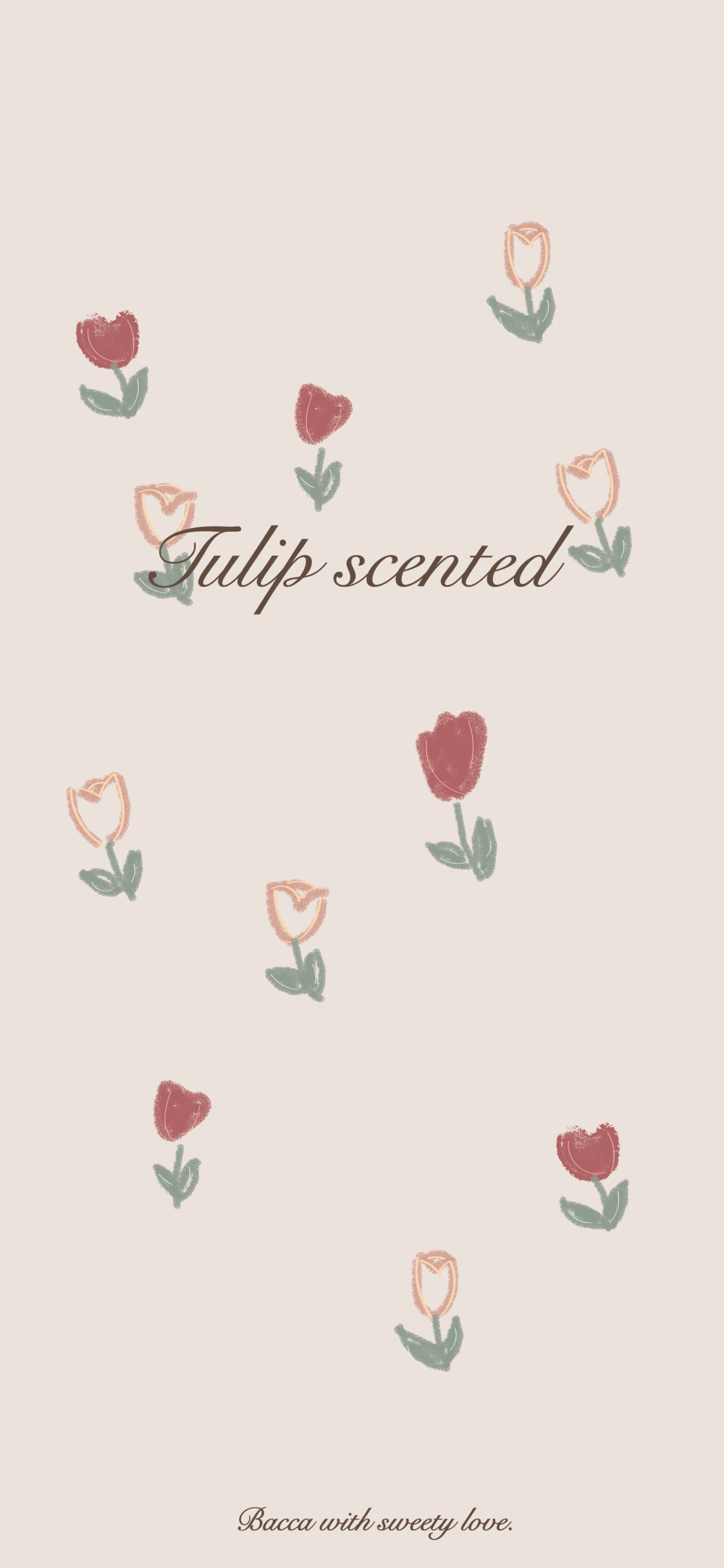 iphonex小清新郁金香全面屏手绘壁纸