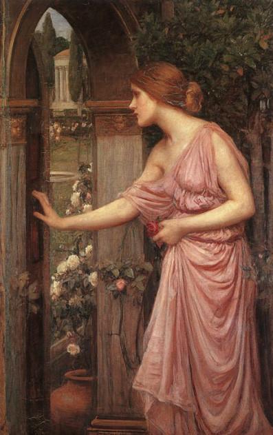 John William Waterhouse，1849年4月6日—1917年2月10日，英国新古典主义与拉斐尔前派画家，皇家美术学院会员。以其用鲜明色彩和神秘的画风描绘古典神话与传说中的女性人物而闻名于世。
他生于意大利,小时候取了一个意大利语外号叫“尼诺”，父母都是英国画家。对东方神秘文化和宗教、风俗显露出极大的兴趣。他的绘画构成以雅致见长，极富浪漫主义的特质。从古希腊、罗马的古典神话中获取滋养，创作出具有中世纪梦幻般神秘感和宗教情绪的作品。