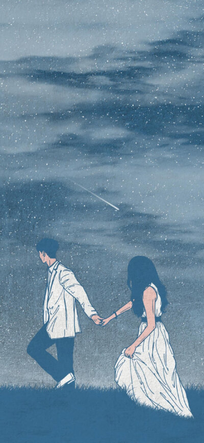 情感主题，星空下的恋人！[心] ​​​