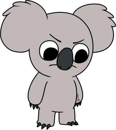 PNG 免扣素材 咱们裸熊-Nom Nom the Koala Looking Angry
来源：https://www.stickpng.com/