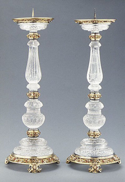 Pair of pricket candlesticks