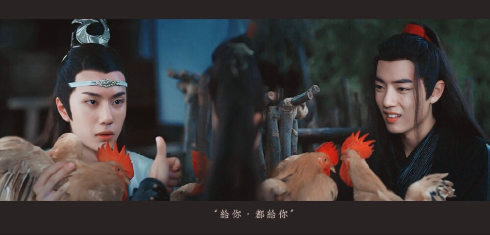 陈情令｜忘羡｜蓝忘机 × 魏无羡
「 忘羡一曲远，曲终人不散 」
「 煮一壶生死悲欢 祭少年郎
明月依旧何来怅惘
不如潇潇洒洒 历遍风和浪
天涯一曲共悠扬 」
