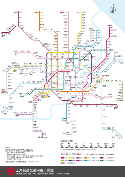 上海轨道交通网络示意图