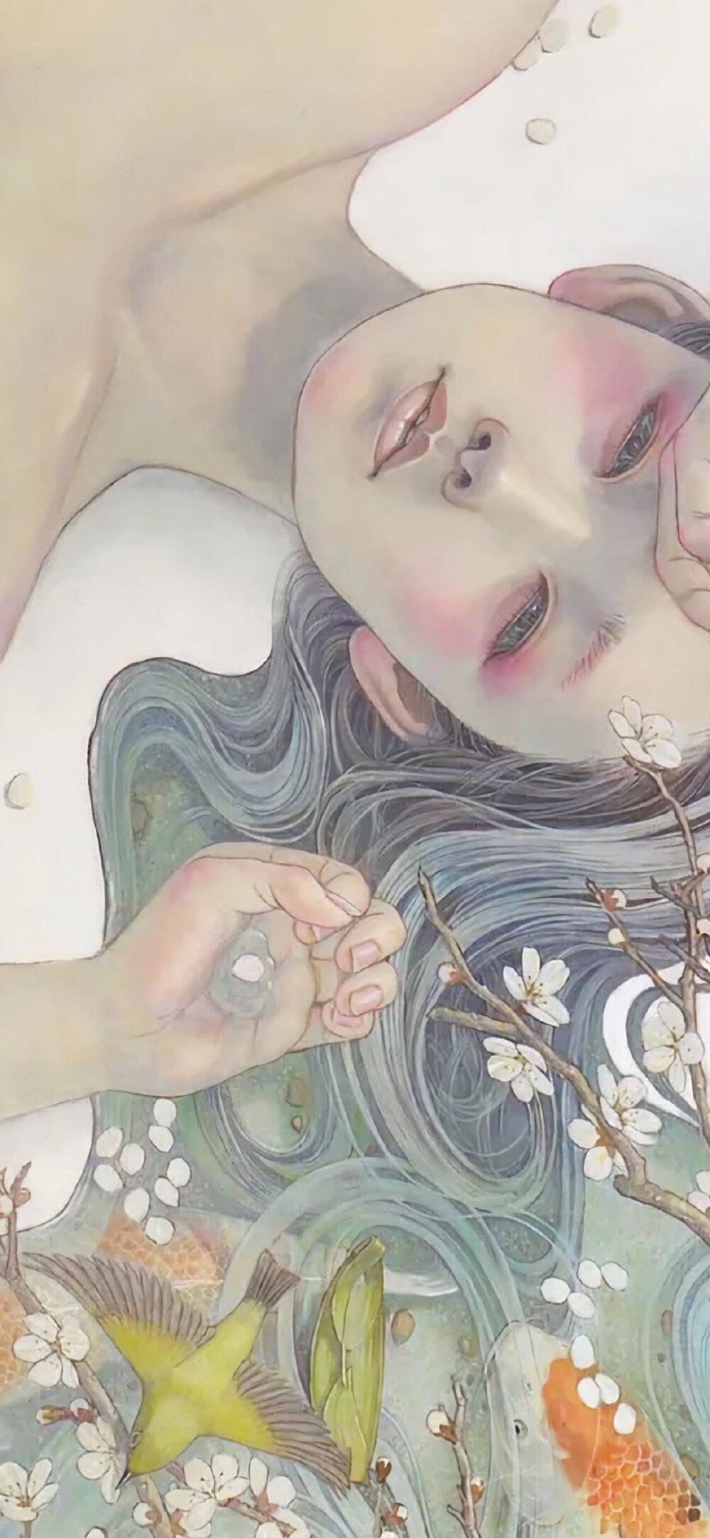 唯美手绘少女插画