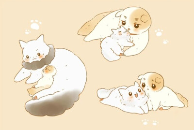 【搬运自p站 作者：マイ 侵删】米英 味音痴 眉喵×米喵幼崽