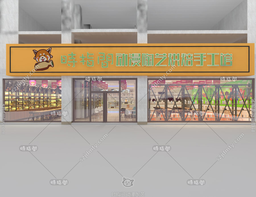 陶艺店面装修，开陶艺店，陶艺店加盟，时指间陶艺店，亲子陶艺店