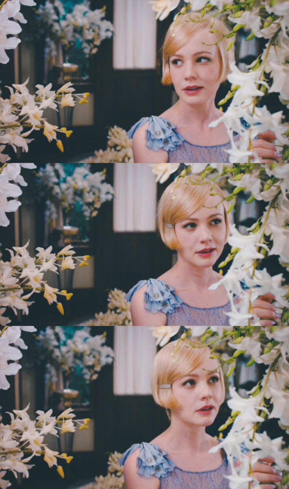 凯瑞·穆丽根（Carey Mulligan）。
出自《了不起的盖茨比》黛西·布坎南（Daisy Buchanan）。
自截自制。