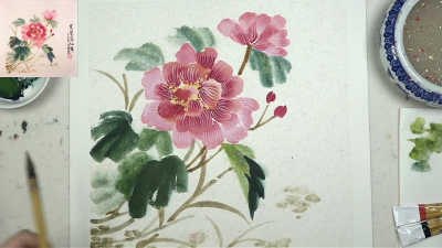 芙蓉花似锦 枝、叶……