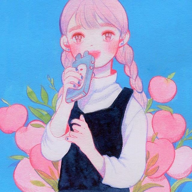 fommy__y彩铅水彩插画。