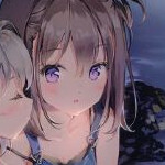 动漫闺蜜二人头像，夏夜，婚纱
原图来自微博