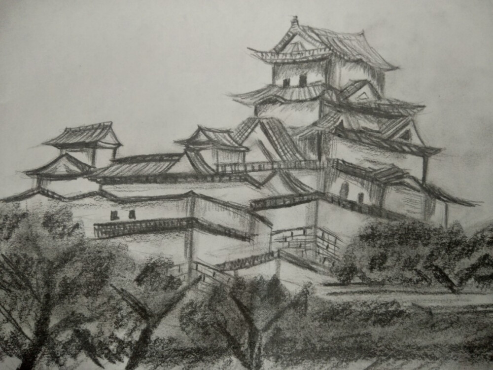 日本白鹭城速写