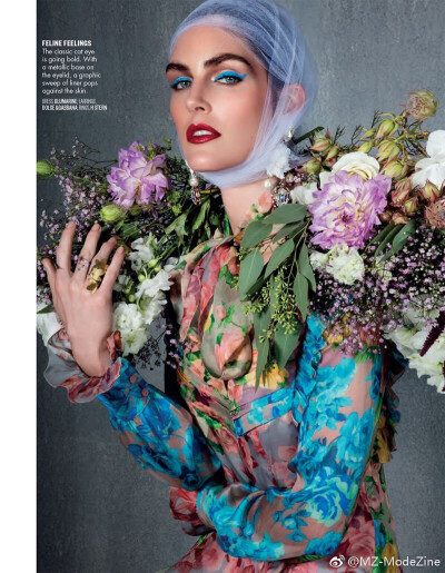 Fashion Editorials | Hilary Rhoda for Vogue Arabia 花儿与美人的烂漫，非常精彩又有视觉冲击力的一次美妆策划。 ​​​