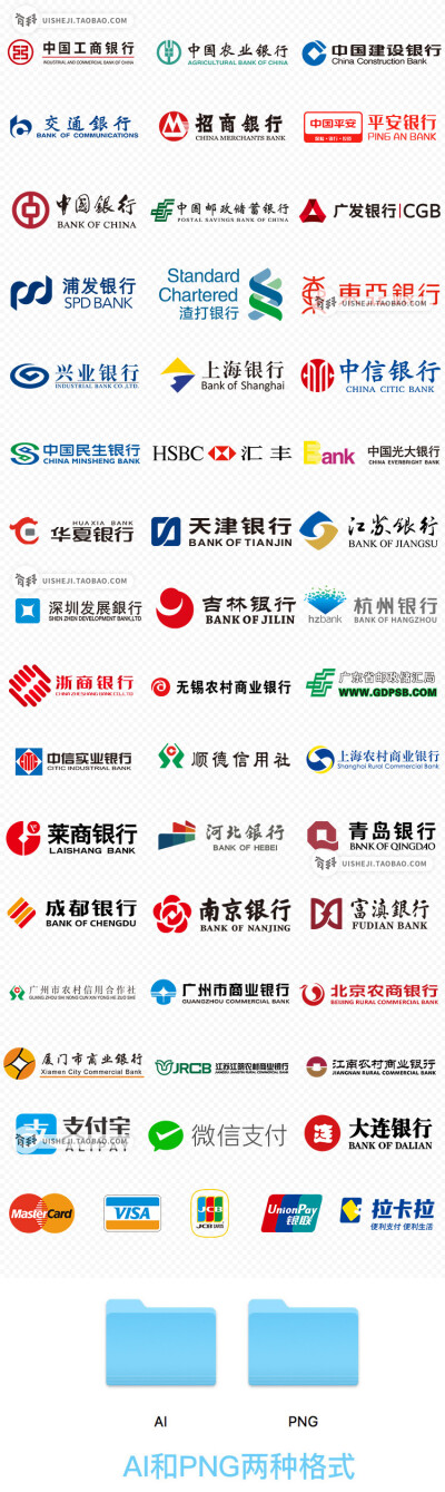 中国各大银行工商建设金融logo标志图标大全AI矢量PNG素材S126