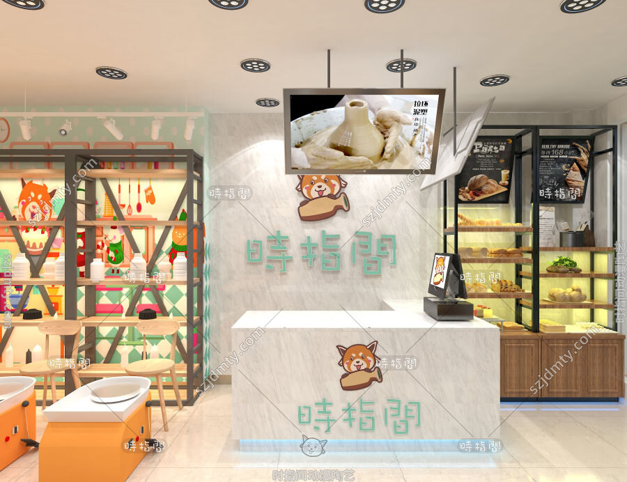 陶艺店加盟，陶艺店装修，亲子陶艺店，时指间陶艺店，儿童陶艺店