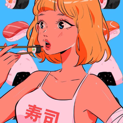 头像 动漫 插画 另类 独特 少女哇