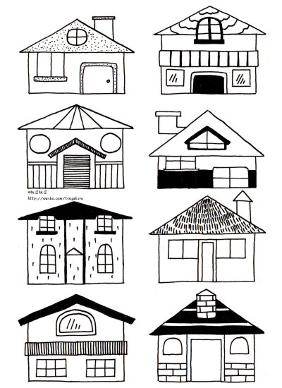 手帐素材
房屋建筑类简笔画