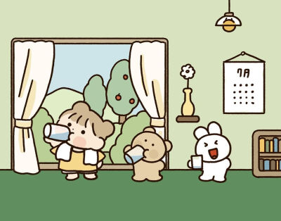 超级可爱的卡通朋友圈背景图 ins:for_mee_
