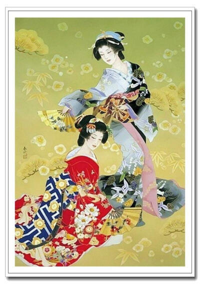 森田春代是生活在明治-昭和年间的日本女画家，她把独特的日本浮世绘与西洋绘画相融合，描绘出雅致而美丽的日本女性形象， 尤其是对日本和服的造型和细节非常地道讲究。她画的仕女人物娇俏恣意，面目清丽生动，仪态自…