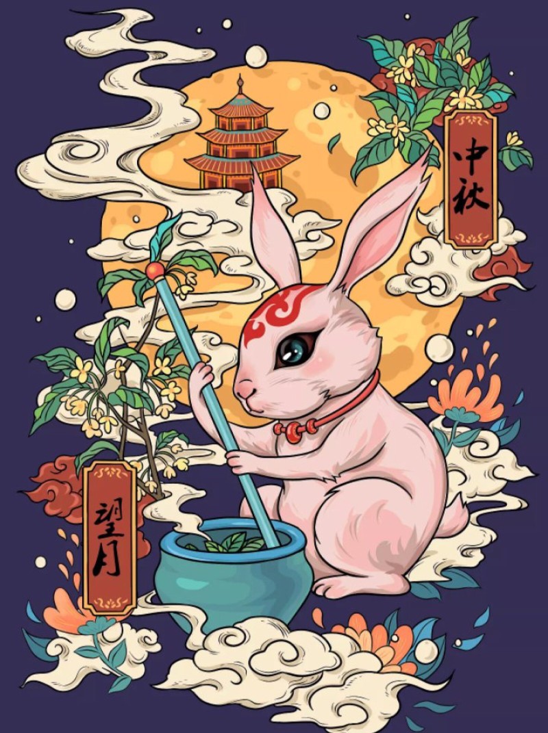 中秋节 创意素材 美术 备课