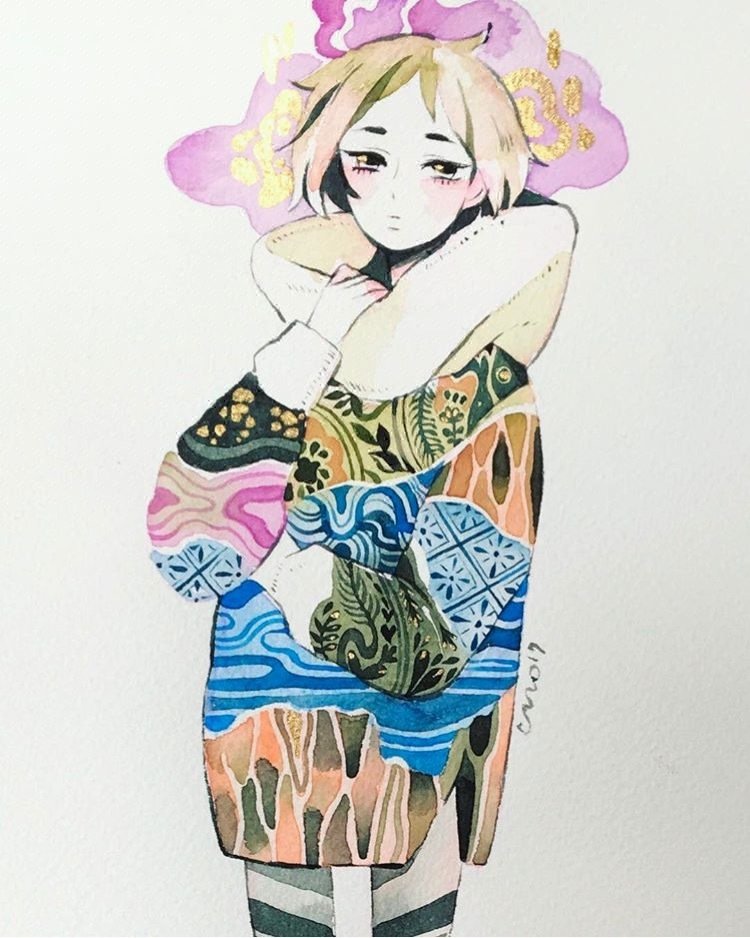 水彩入门人物插画练习