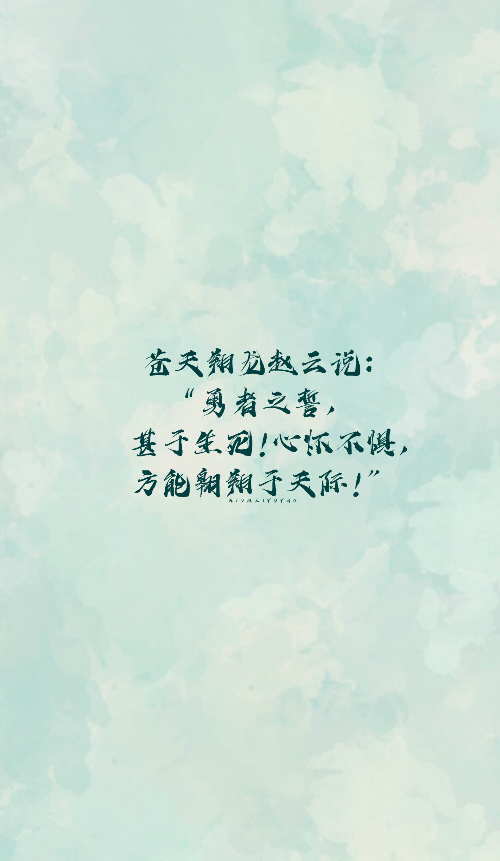 苍天翔龙赵云说：“勇者之誓，甚于生死!心怀不惧，方能翱翔于天际!”【绣魅玉妖原创壁纸】