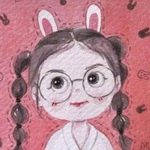 头像，可爱，兔耳朵。眼镜