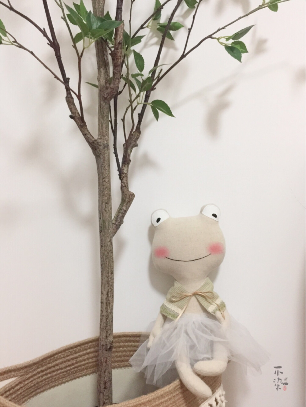 棉麻风，青蛙布偶