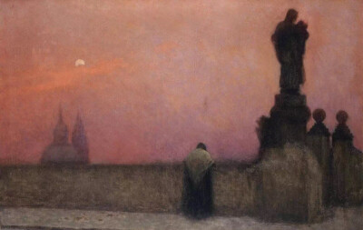 《黄昏》Jakub Schikaneder[捷克]
你特别好，我特别想你。
夕阳如红豆，相思写满天。
