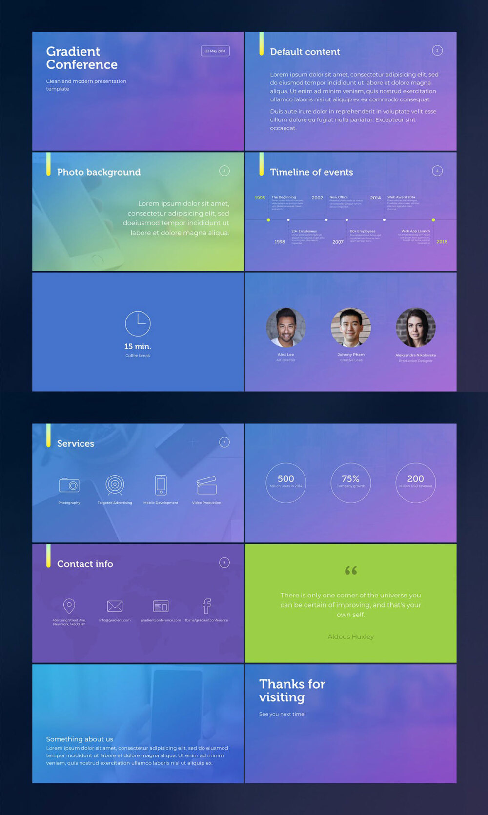 紫色渐变商务国外ppt模板