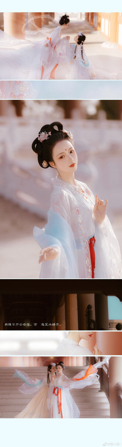  【广寒宫】
玉宇琼楼闭早秋，金蟾银兔啼寒夜。
夜寒露下步瑶台，罗袜仙裙冉冉来。
摄影：@張mo_
出镜： 嫦娥：@卿卿草
…