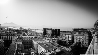 General 1920x1080 cityscape monochrome Napoli volcano Italy Mount Vesuvius