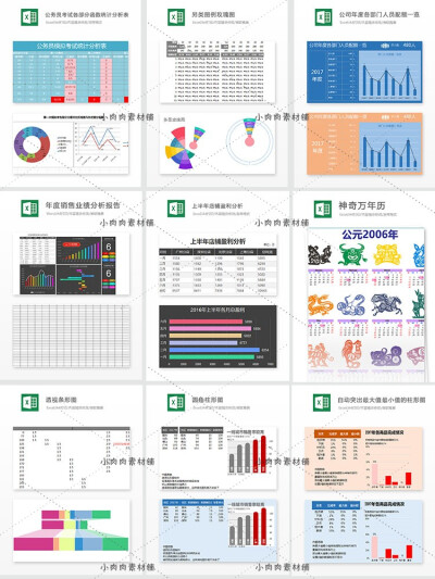 Excel模板可视化图标素材办公表格数据自动生成财务销售表格word3