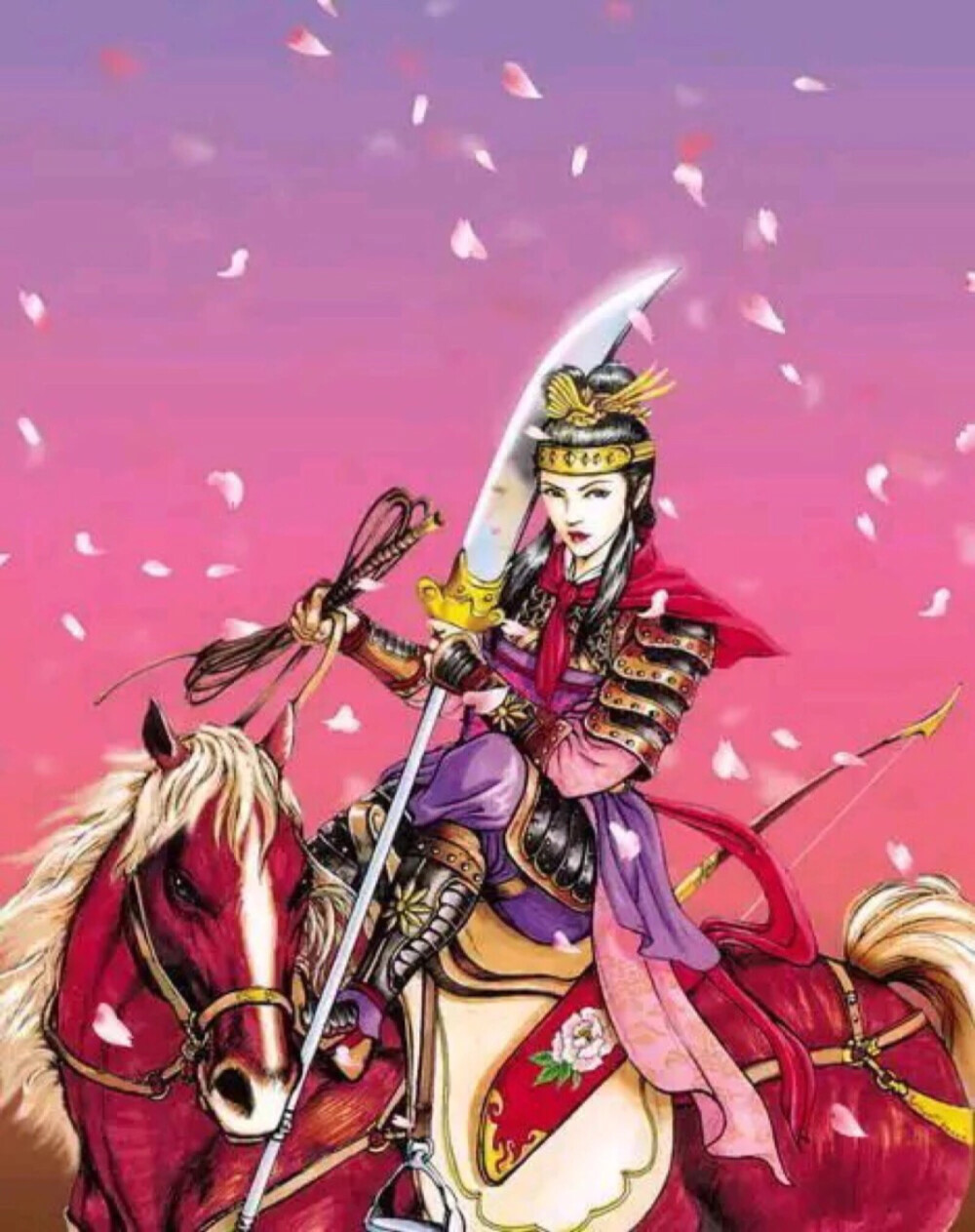 059 地慧星一丈青扈三娘
扈三娘原是扈家庄千金，使两口日月双刀，更有用绳套拿人的绝技。宋江攻打祝家庄时，扈三娘首战便捉了王英。后被林冲活捉。被宋江认作妹妹，嫁给了王英。是梁山第五十九条好汉。征讨方腊时被“魔君”郑彪所杀。