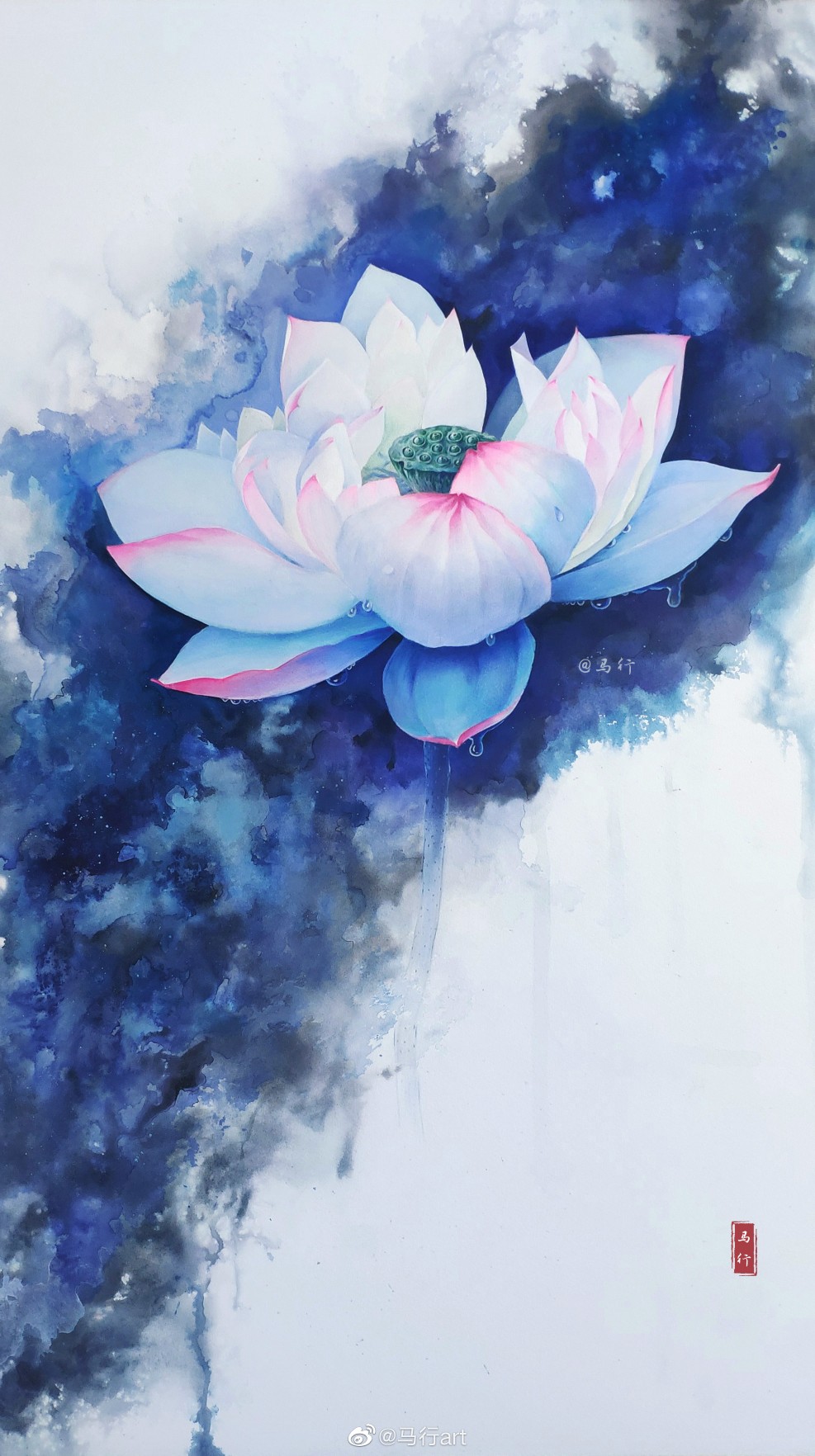 纸张:获多福高白细纹水彩纸 颜料:马蒂尼,鲁本斯水彩,马蒂斯国画色,卡