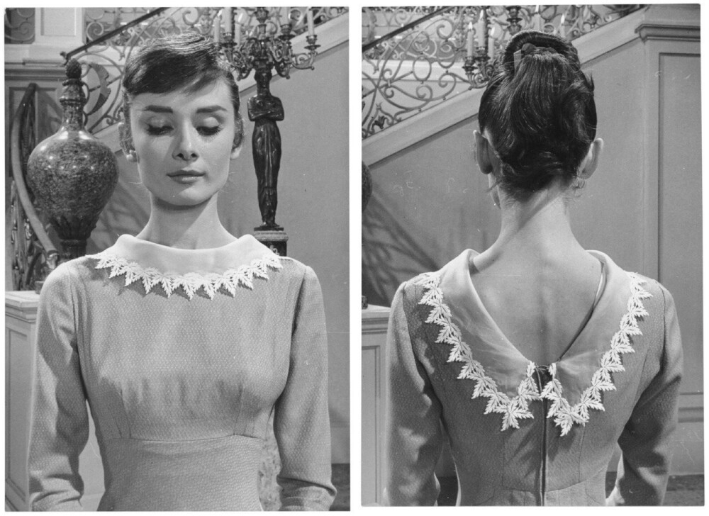 1955年，罗马：拍摄《战争与和平》时奥黛丽·赫本的发型和行头 ​