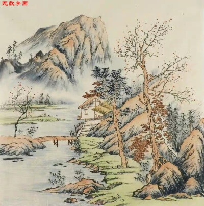 禅意画山水画