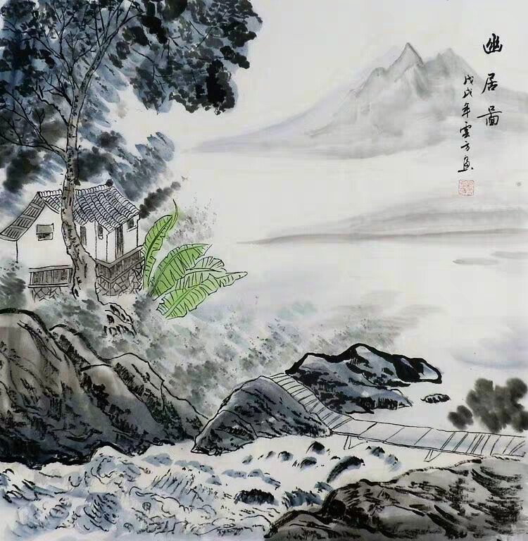 禅意画山水画