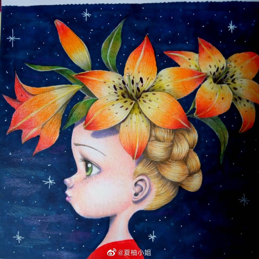 女孩与花，作者:夏柚小姐