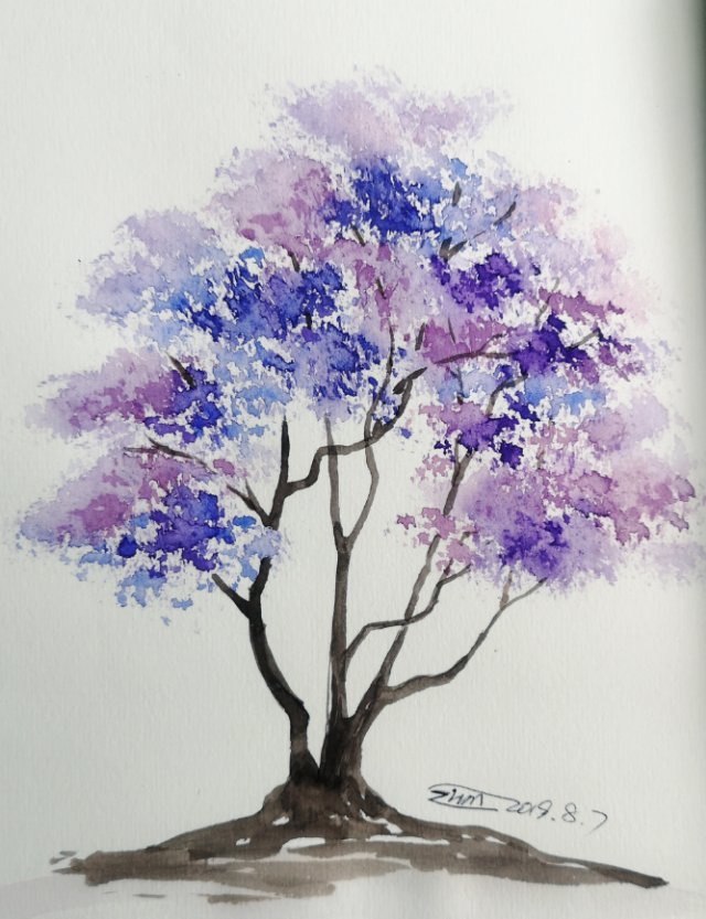 水彩树的画法