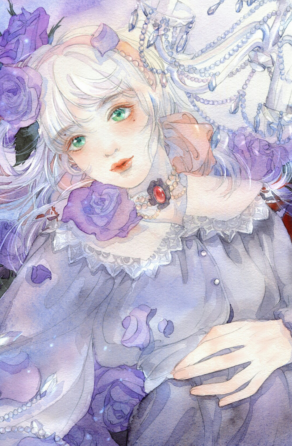 古风水彩美人绘师柯燃ker