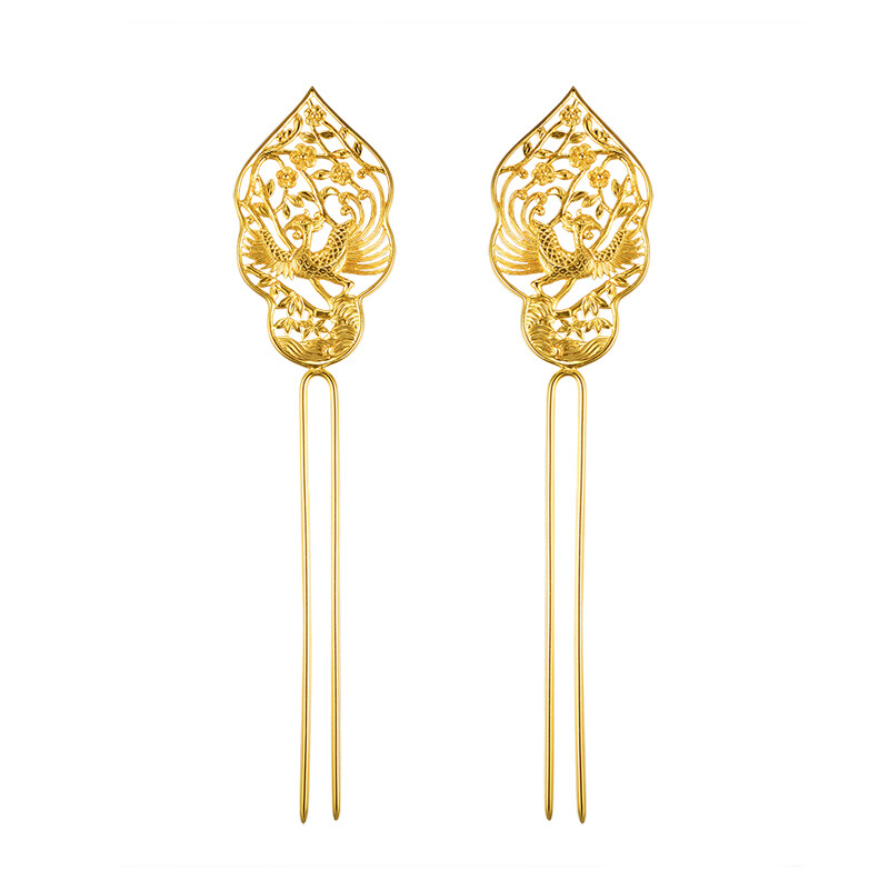 【钗】双面凤穿牡丹发钗 - 『江夏堂』