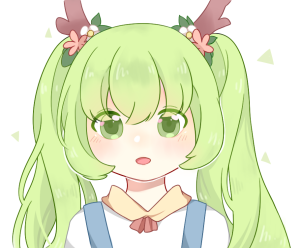 女儿/鹿角/绿头发/双马尾/可爱/森系/萌/q版/背带/花/by SHXoyrt99