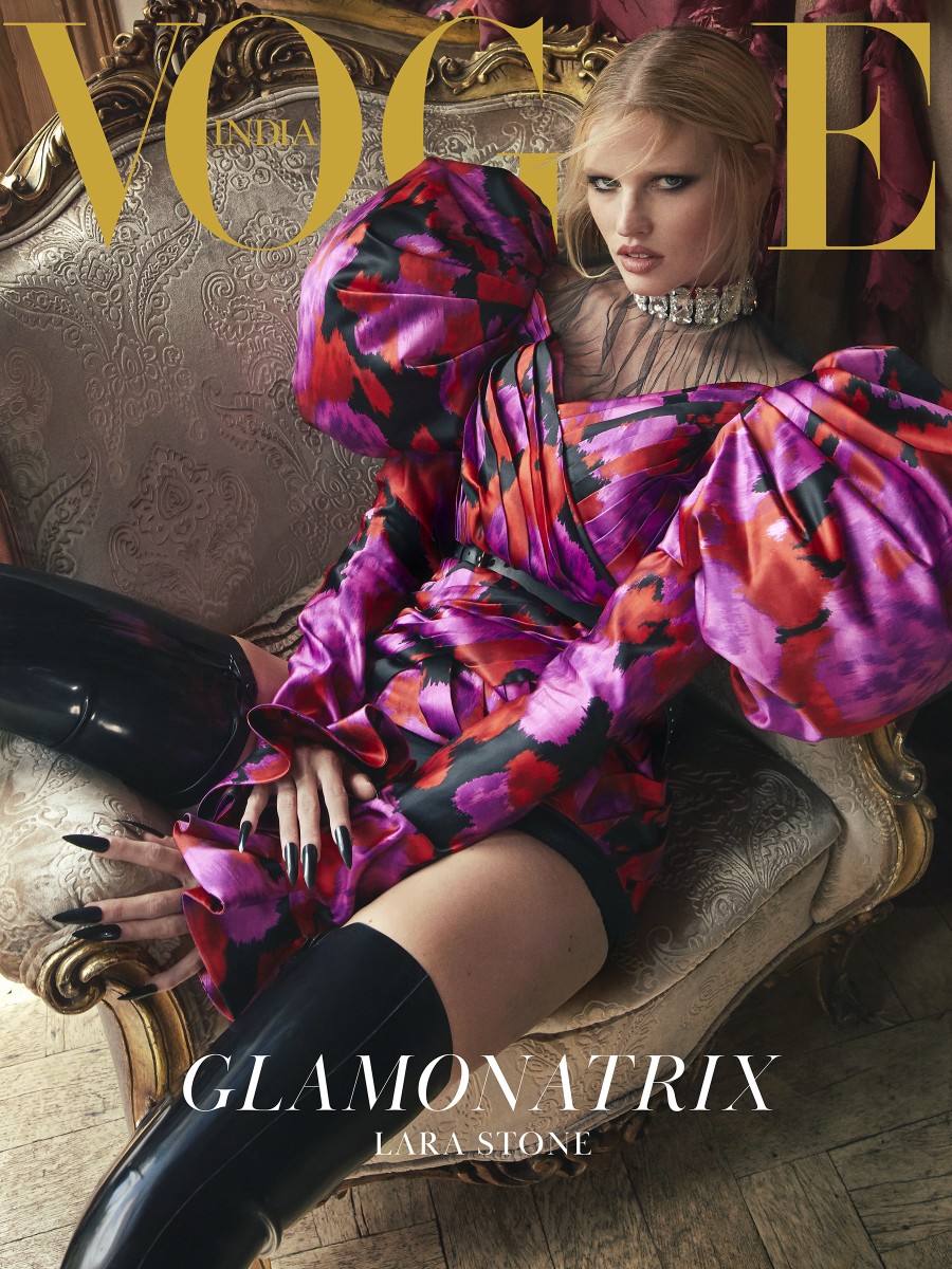 印度版《vogue》9月刊封面 lara stone 劳拉·斯通