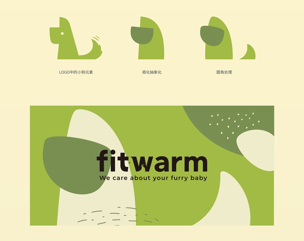 Fitwarm 宠物服饰品牌设计
-
Fitwarm从事宠物行业已经有10多年的时间。数年前创始人觉得市场上的宠物服装品牌无法满足消费者的要求，所以创立这了个品牌。Fitwarm这个名字是取自创始人自己所养的狗狗名字谐音。Fit和warm也充分地表达了对宠物服装穿着舒适度的注重。