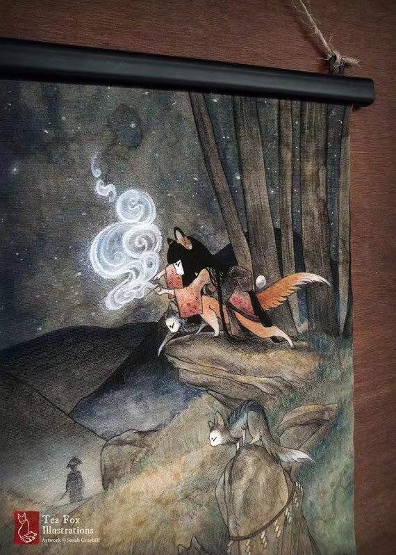 Japanese Fox Spirit Kitsune Yokai Japanese
by TeaFoxIllustrations ​​​
