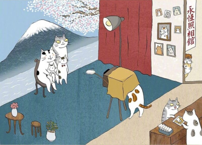 貓苑浮世繪，人生即喵生 ~ 台湾插画师 Ms.cat 浮世绘风格猫咪插画作品